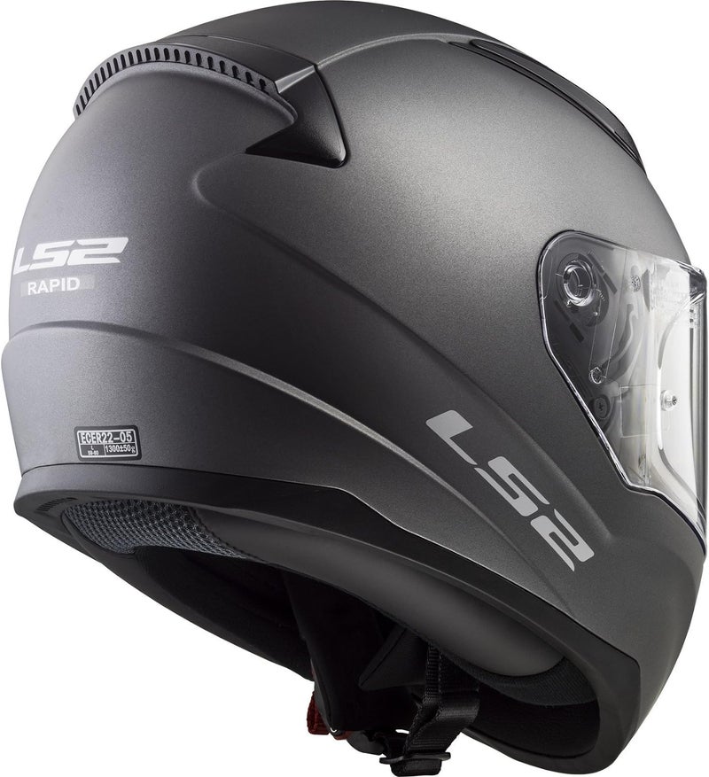 LS2 103531007s Motorcycle Helmets-Rapid Matt, Titanium, Size S - Image 2