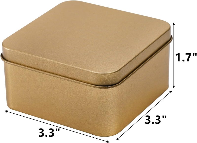 Tazweeq 30 Pack Tin Boxes with Lids, Empty Metal Tins, Portable Storage Metal Tin Container Organizer, Loose Leaves with Cover Medium Metal Happy Candy for Cookie, Candy, Treats, Gifts, Favors, Gold - Image 3