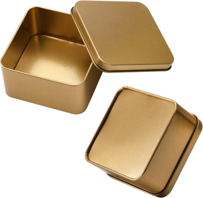 Tazweeq 30 Pack Tin Boxes with Lids, Empty Metal Tins, Portable Storage Metal Tin Container Organizer, Loose Leaves with Cover Medium Metal Happy Candy for Cookie, Candy, Treats, Gifts, Favors, Gold - Image 4