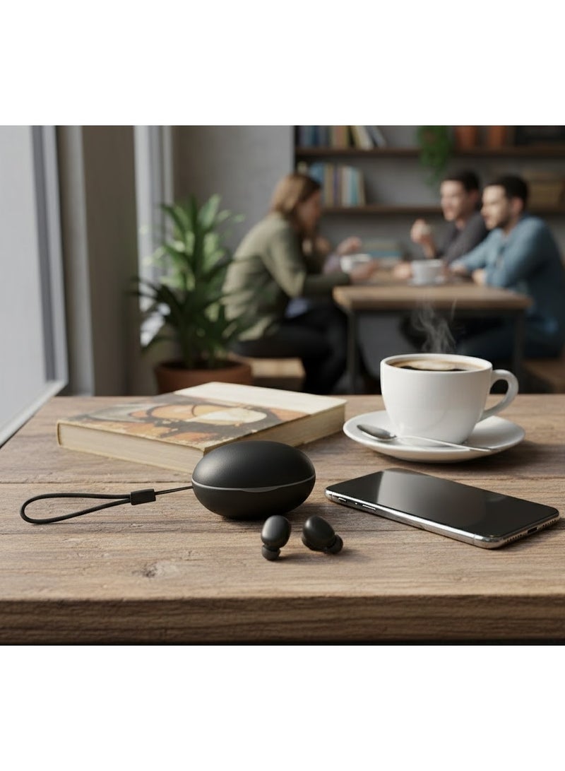 Colored Beans Y7 TWS Earphones - Mini Design - Type-C Charging - High-Quality Audio-BLACK - Image 5