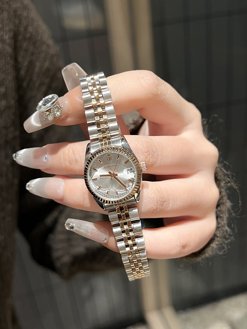 AIMANA Women's Quartz Watch with Small Dial, Waterproof, Solid Stainless Steel - Image 1
