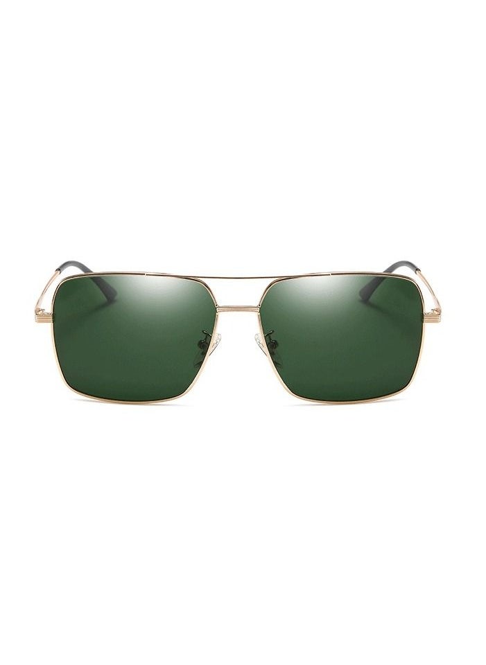 KATELUO Sunglasses Original KATELUO for males Polarized UV400 protection With Full Set Sun Protection Category 3 Suitable for driving car Green Lense and Gold frame Squar style Light Weight For men  - Image 2