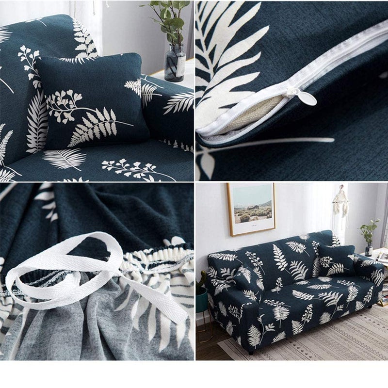 A CUBE LUXURY SOLUTIONS A CUBE LUXURY SOLUTIONS Universal 3 Seater Sofa Cover Big Elasticity Cover for Couch Flexible Stretch Sofa Slipcover Four Seater Polyester Spandex Green  - Image 2