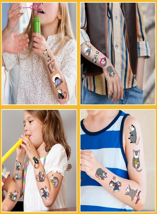 Lcnjscgo 16 Sheets Possum Temporary Tattoos, Fun Opossum Stickers for Kids, Party Favors, Birthday Decorations, Classroom Rewards - Image 4
