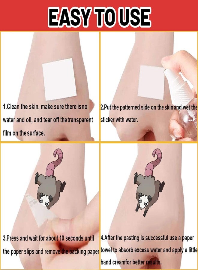 Lcnjscgo 16 Sheets Possum Temporary Tattoos, Fun Opossum Stickers for Kids, Party Favors, Birthday Decorations, Classroom Rewards - Image 5