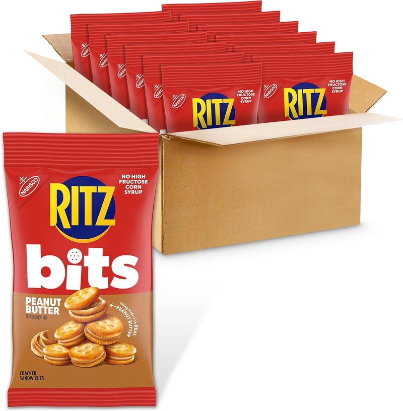 RITZ Bits Peanut Butter Cracker Sandwiches - Pack of 12 - Image 1