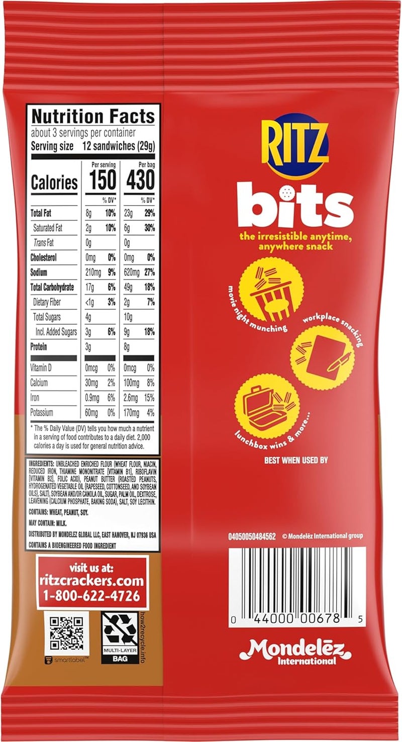 RITZ Bits Peanut Butter Cracker Sandwiches - Pack of 12 - Image 3