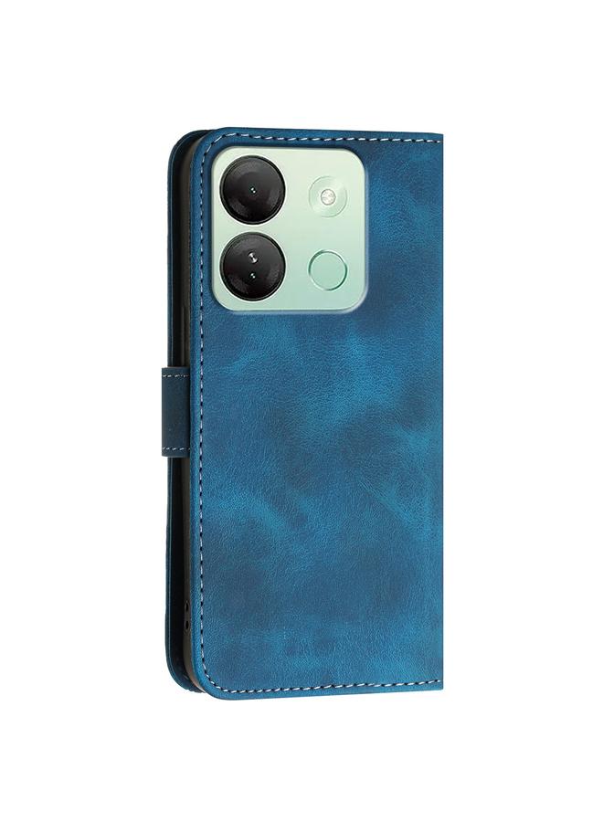 Zaboon Case For Infinix Smart 7 HD Grid Butterfly Embossed Pattern Leather Phone Case with Lanyard - Image 3