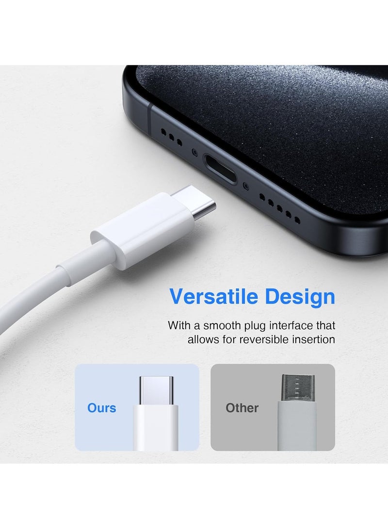 كابل USB-C، عبوتان بطول 6 أقدام / 1.8 متر، من USB A إلى USB C، كابل شحن سريع من نوع USB Type-C، متوافق مع Samsung Galaxy S23 وS22 وS21 وS20 وS9، وNote 10 و9 و8، وiPhone 15 و16، وGoogle Pixel، وOnePlus، وغيرها. - Image 3