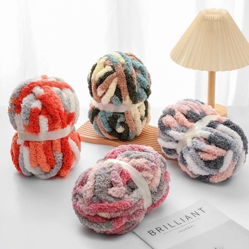 Waikxin 10 Pack Jumbo Chunky Yarn for Hand Knitting, Fluffy Chunky Chenille Yarn for Crocheting, Variegated Chunky Knit Baby Blanket Yarn, 240 yds /70.5 oz Super Bulky Yarn (Cappuccino) - Image 5
