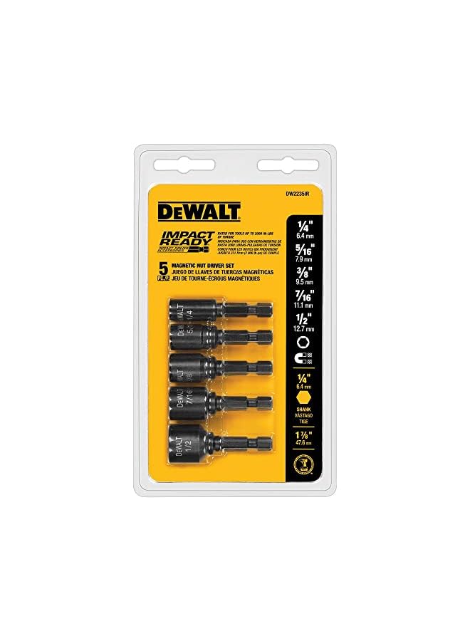 DEWALT Nut Driver Set Impact Ready Magnetic 5 Piece Dw2235Ir - Image 4