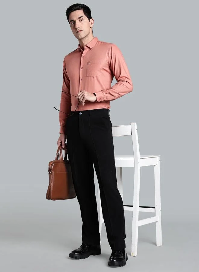 Kuons Avenue  KUONS AVENUE Men Peach Slim Fit Formal Shirt for Men | Best Price UAE