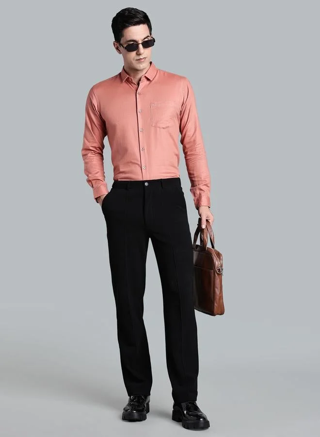 Kuons Avenue  KUONS AVENUE Men Peach Slim Fit Formal Shirt for Men | Best Price UAE