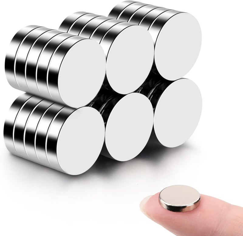 Sucrown 30Pcs Tiny Fridge Magnets, 10x2 mm Small Round Refrigerator Magnets, Neodymium Magnets for Crafts, Office, Refrigerator, Whiteboard - Image 1