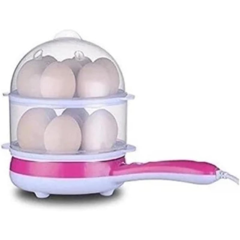 ZAMZIN Electric Egg Cooker & Boiler – Multi-Functional Non-Stick Egg Roaster with Frying Pan & Beater, Rapid Double-Tier Egg Steamer, Auto Shut-Off for Perfect Boiled, Poached, Scrambled Eggs & Omelets - Image 2