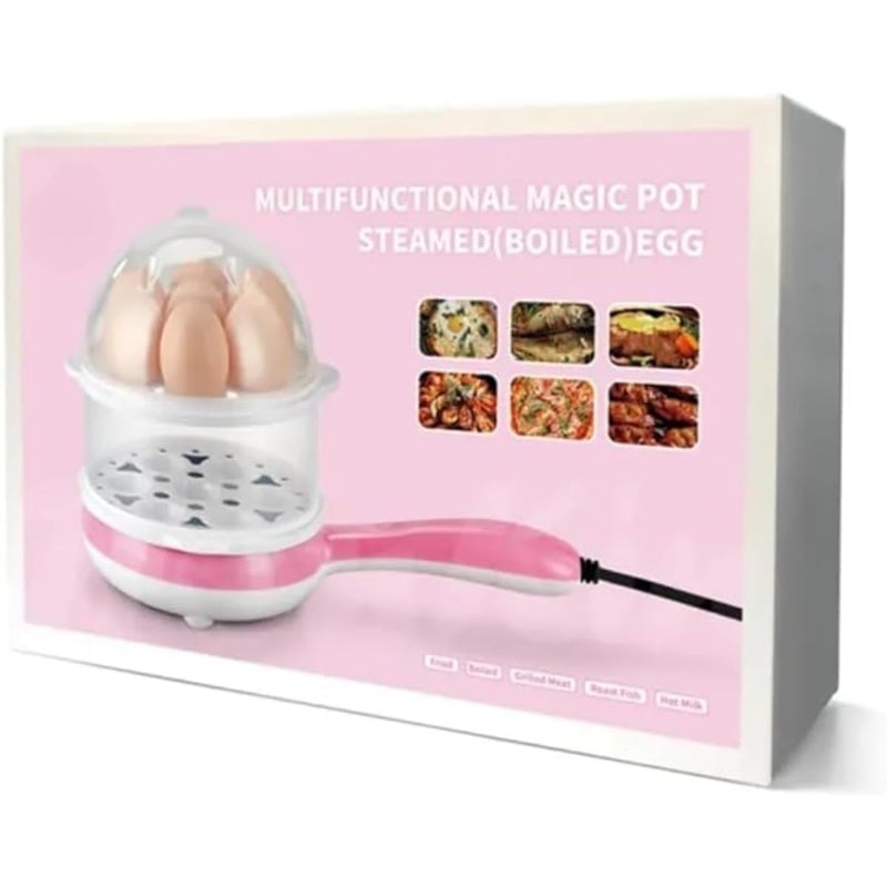 ZAMZIN Electric Egg Cooker & Boiler – Multi-Functional Non-Stick Egg Roaster with Frying Pan & Beater, Rapid Double-Tier Egg Steamer, Auto Shut-Off for Perfect Boiled, Poached, Scrambled Eggs & Omelets - Image 1