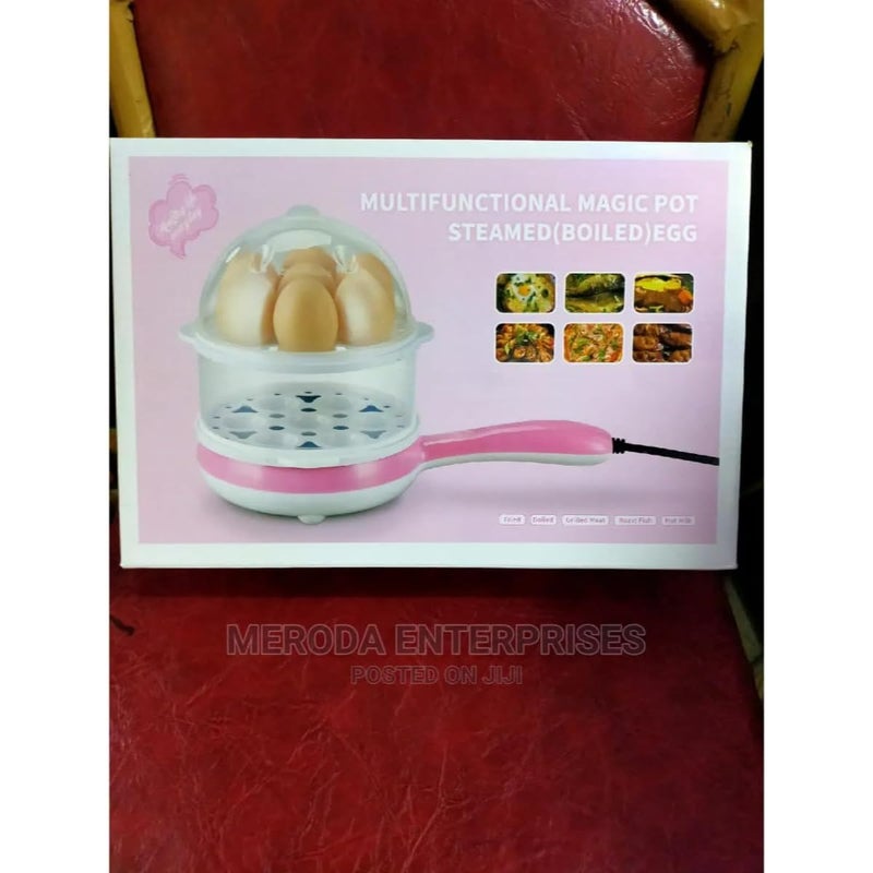 ZAMZIN Electric Egg Cooker & Boiler – Multi-Functional Non-Stick Egg Roaster with Frying Pan & Beater, Rapid Double-Tier Egg Steamer, Auto Shut-Off for Perfect Boiled, Poached, Scrambled Eggs & Omelets - Image 3