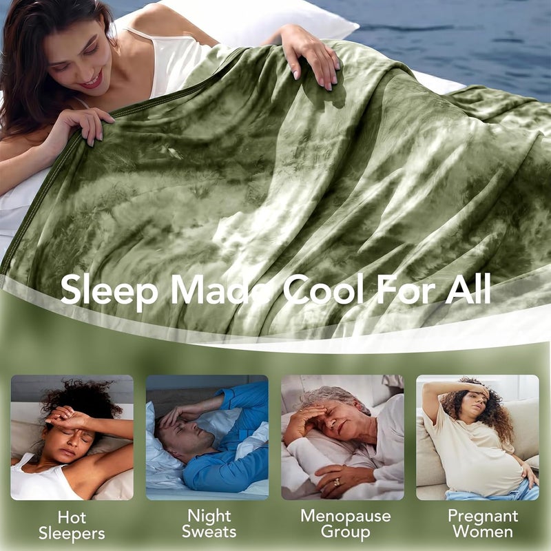 Topcee Cooling Throw Blanket for Hot Sleepers,Arc-Chill Q-Max >0.5 Cool Fiber,100% Oeko-Tex Certified Lightweight Summer Cool Blanket for Travel/Outdoor Ultra Cold Breathable,50''x70'' - Image 4