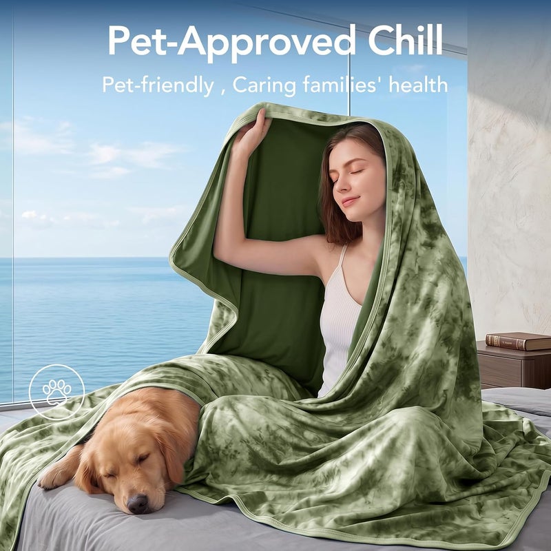 Topcee Cooling Throw Blanket for Hot Sleepers,Arc-Chill Q-Max >0.5 Cool Fiber,100% Oeko-Tex Certified Lightweight Summer Cool Blanket for Travel/Outdoor Ultra Cold Breathable,50''x70'' - Image 3