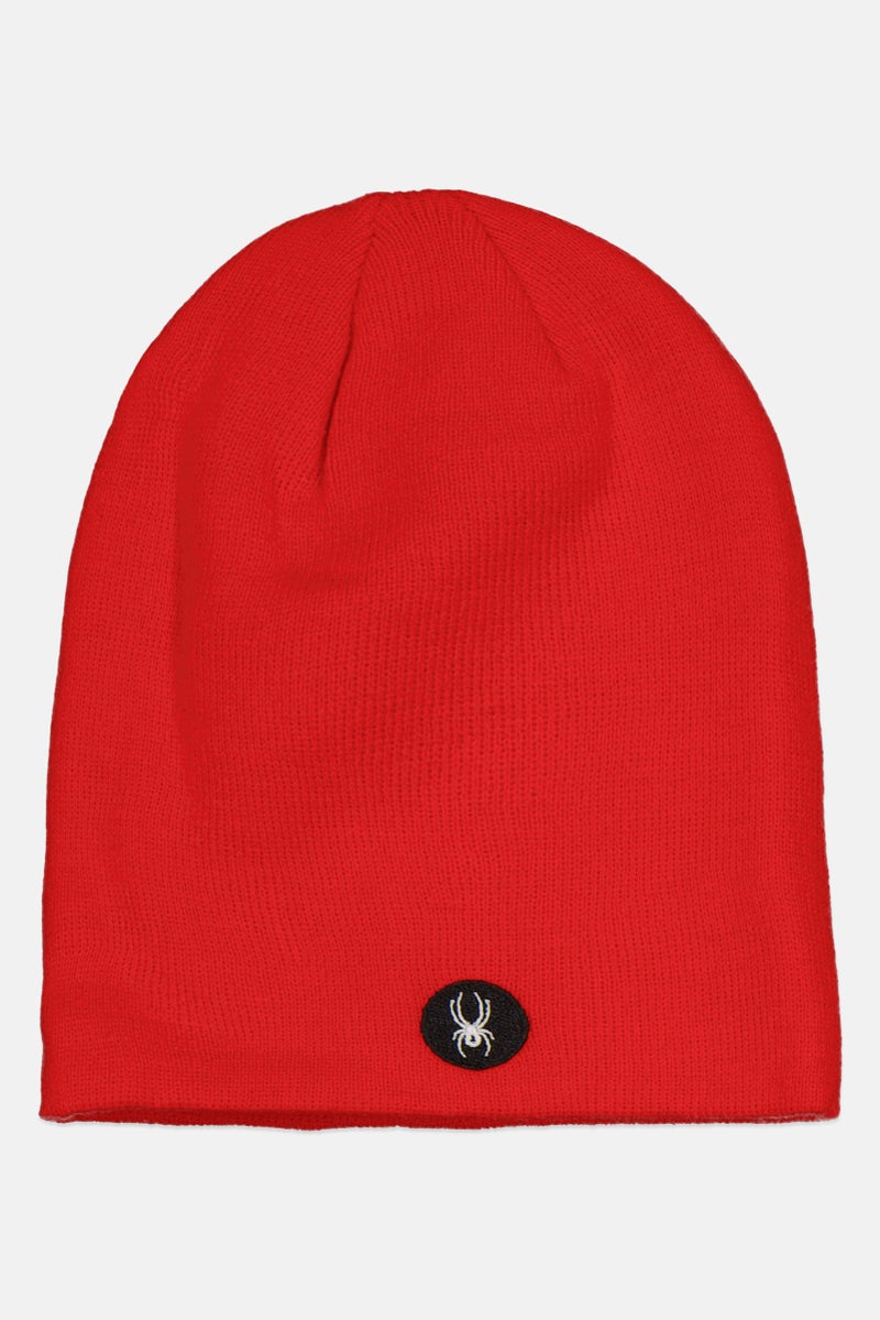 Spyder Men Brand Logo Knitted Beanie, Red - Image 1