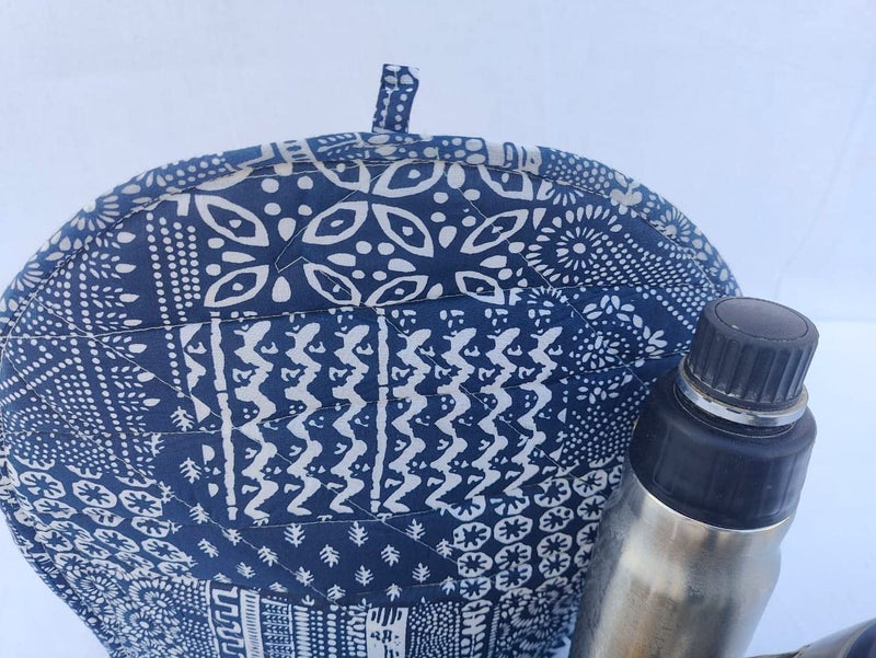 Malan Bai Mandala Tea Cozy Cover White Hand Block Winter Tea Cozy Cotton Tea Kettle Warmer Pot Cover Hot Coffee Cover Handamde Kitchen Décor Brand: Malan Bai (Pattern 48) - Image 5