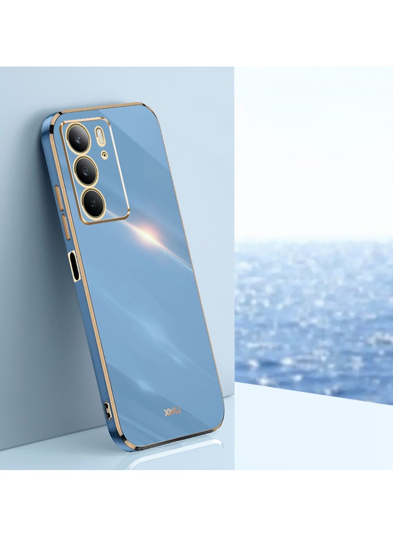 for realme C75 4G / C75X 4G Case, Plating Soft Back Cover, Raised Full Camera Protection, Slim Thin TPU Mobile Phone Case for realme C75 4G / C75X 4G, Blue