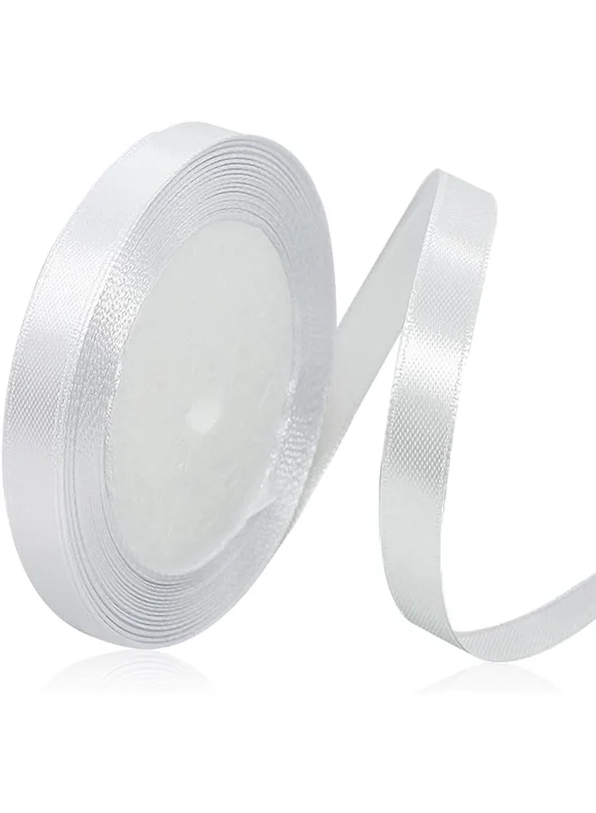 Share the Love Share the love 12mm Satin Ribbon - 25 Yards Length - White - Smooth & Shiny Crafting Ribbon for Gift Wrapping, Decorations, DIY & Sewing