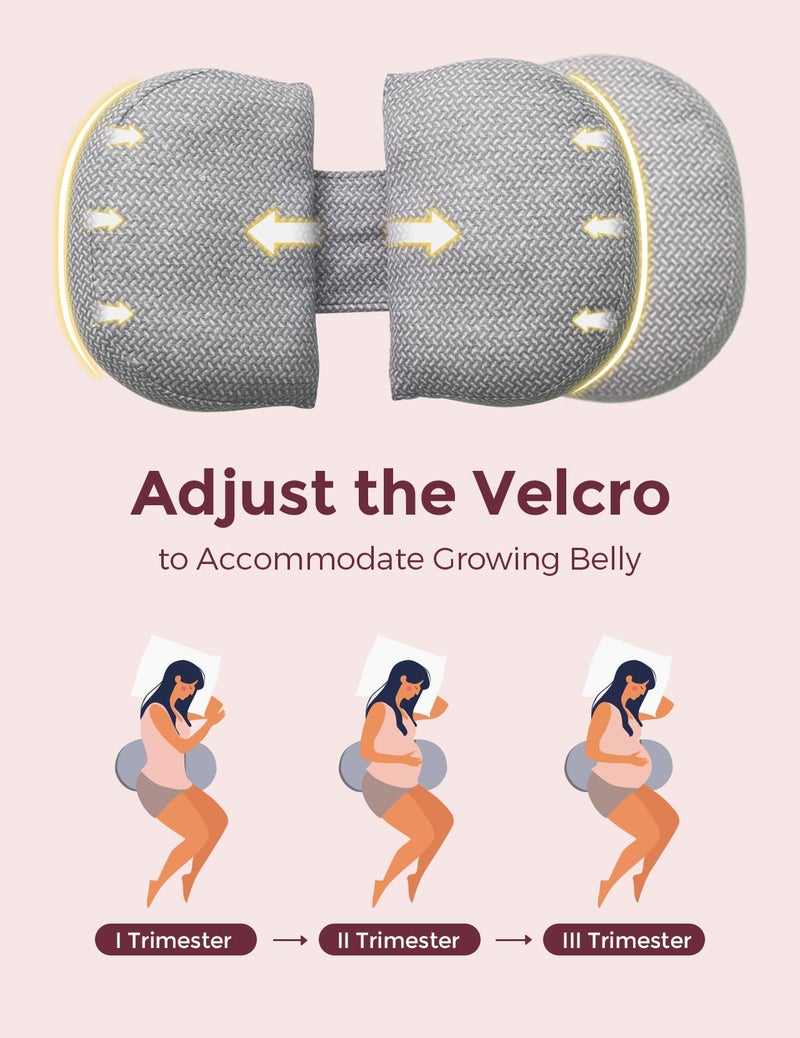 Momcozy Momcozy Portable Pregnancy Pillow for Sleeping, Grey  - Image 2