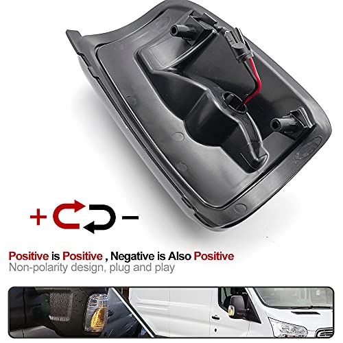 Mingrui test 2Pcs Amber Led Side Mirror Marker Lights For Fo.rd Transit 150 250 350 350HD 2015-2021 Clear Lens Turn Signal lamp - Image 4