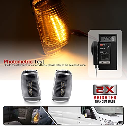 Mingrui test 2Pcs Amber Led Side Mirror Marker Lights For Fo.rd Transit 150 250 350 350HD 2015-2021 Clear Lens Turn Signal lamp - Image 3