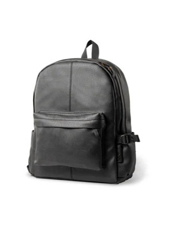 شنطة لابتوب جلد مبطنة – تصميم عصري بجيب أمامي وجيوب جانبية - أسود - Image 4