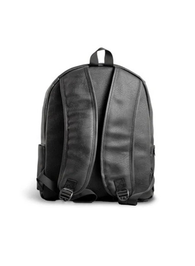 شنطة لابتوب جلد مبطنة – تصميم عصري بجيب أمامي وجيوب جانبية - أسود - Image 5