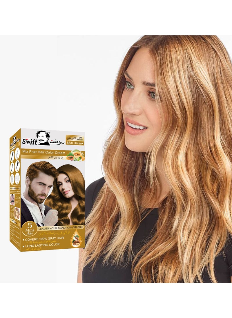 Swift Permanent Ammonia free Hair Color Mix Fruit Light Blonde 100mlx2  - Image 2