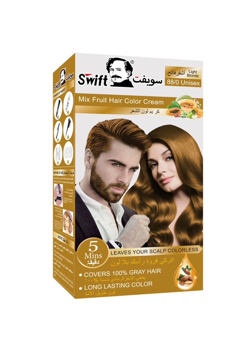 Swift Permanent Ammonia free Hair Color Mix Fruit Light Blonde 100mlx2  - Image 1