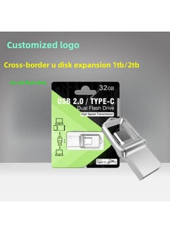 ماركة غير محددة Mobile Phone U Disk TYPE-C Mini Rotating Dual-purpose U Disk 2.0 Expansion 2TB 3.0 64GB 128GB-Color:Dark Gray-Capacity:64g To 2t  - Image 2