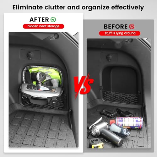HPEVA 3rd Gen Upgrade RAV4 Trunk Cubby Bag Organizer with Clear Window,Small Cargo Side Pocket Compatible with Toyota Rav4 2025 2024 2023 2022 2021 2020 2019 Storage Emergency Backpack for Empty Hole - Image 3