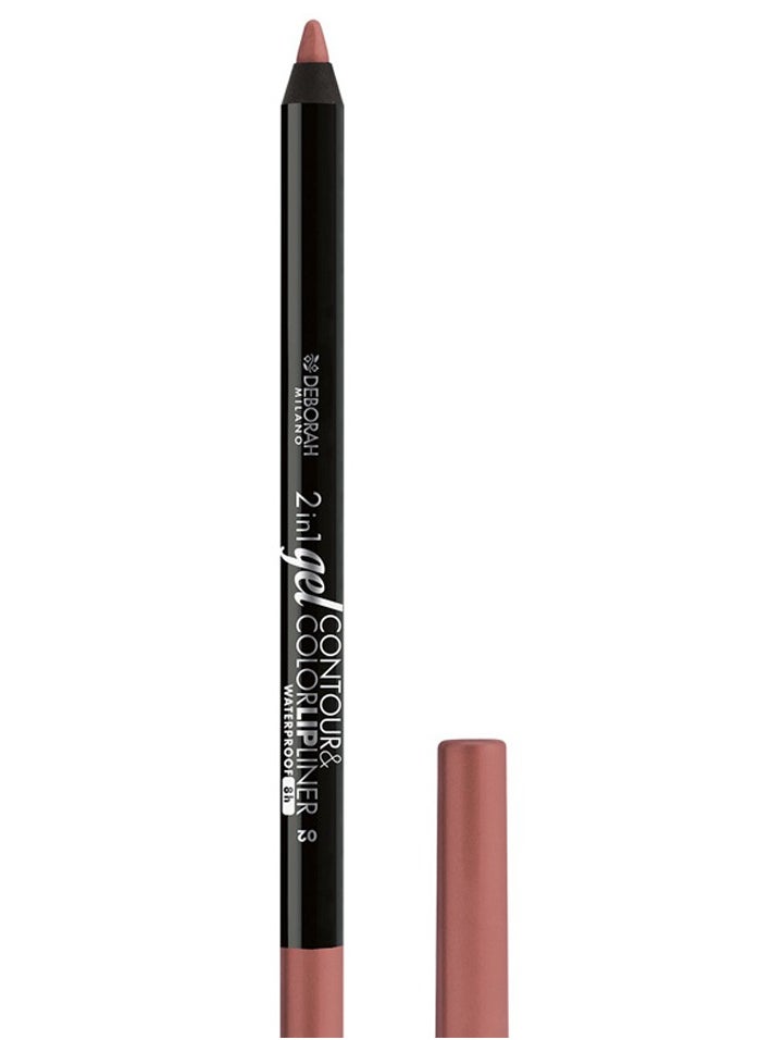 DEBORAH MILANO 2IN1 GEL CONTOUR&COLOR LIPLINER WP NO.02 Nude Brown 