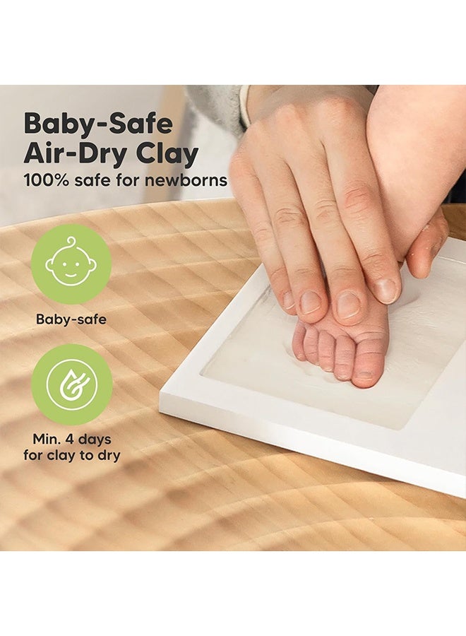 meayul Baby Hand and Foot Casting Kit, Keepsake Frame for Newborn Boys and Girls, Non-Toxic Clay Baby Picture Frame, Great for Baby Shower Gifts & Nursery Decor, Ideal Baby Handprint and Footprint Maker Kit for Boys and Girls - Image 3