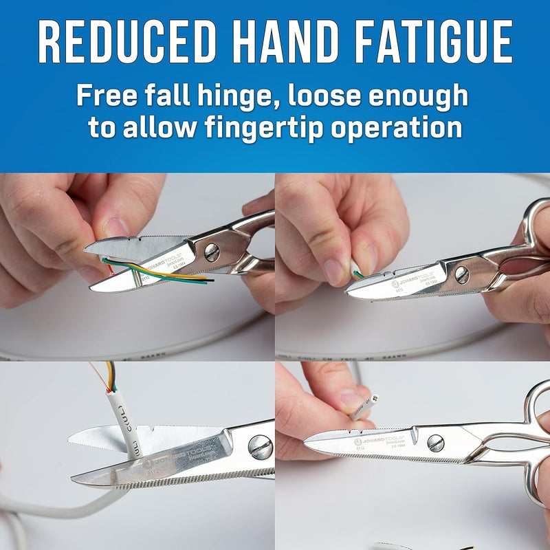 Jonard Tools ES-1964DS Stainless Steel Free-Fall Electrician's Scissors For Reduced Hand Fatigue - Image 3