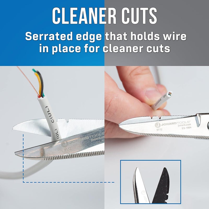 Jonard Tools ES-1964DS Stainless Steel Free-Fall Electrician's Scissors For Reduced Hand Fatigue - Image 4