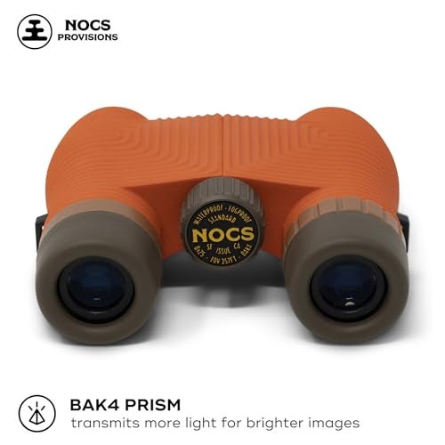 Nocs Provisions Standard Issue 8x25 Waterproof Binoculars, 8X Magnification, Bak4 Prism, Wide View Multi-Coated Lenses for Bird Watching, Hiking & Backpacking - Poppy Orange II - Image 3