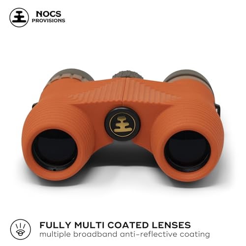 Nocs Provisions Standard Issue 8x25 Waterproof Binoculars, 8X Magnification, Bak4 Prism, Wide View Multi-Coated Lenses for Bird Watching, Hiking & Backpacking - Poppy Orange II - Image 2