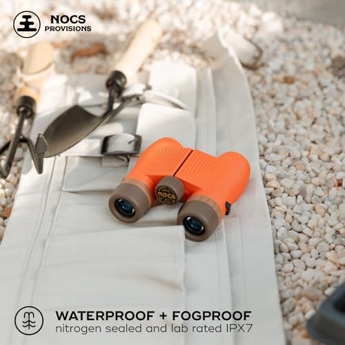 Nocs Provisions Standard Issue 8x25 Waterproof Binoculars, 8X Magnification, Bak4 Prism, Wide View Multi-Coated Lenses for Bird Watching, Hiking & Backpacking - Poppy Orange II - Image 4
