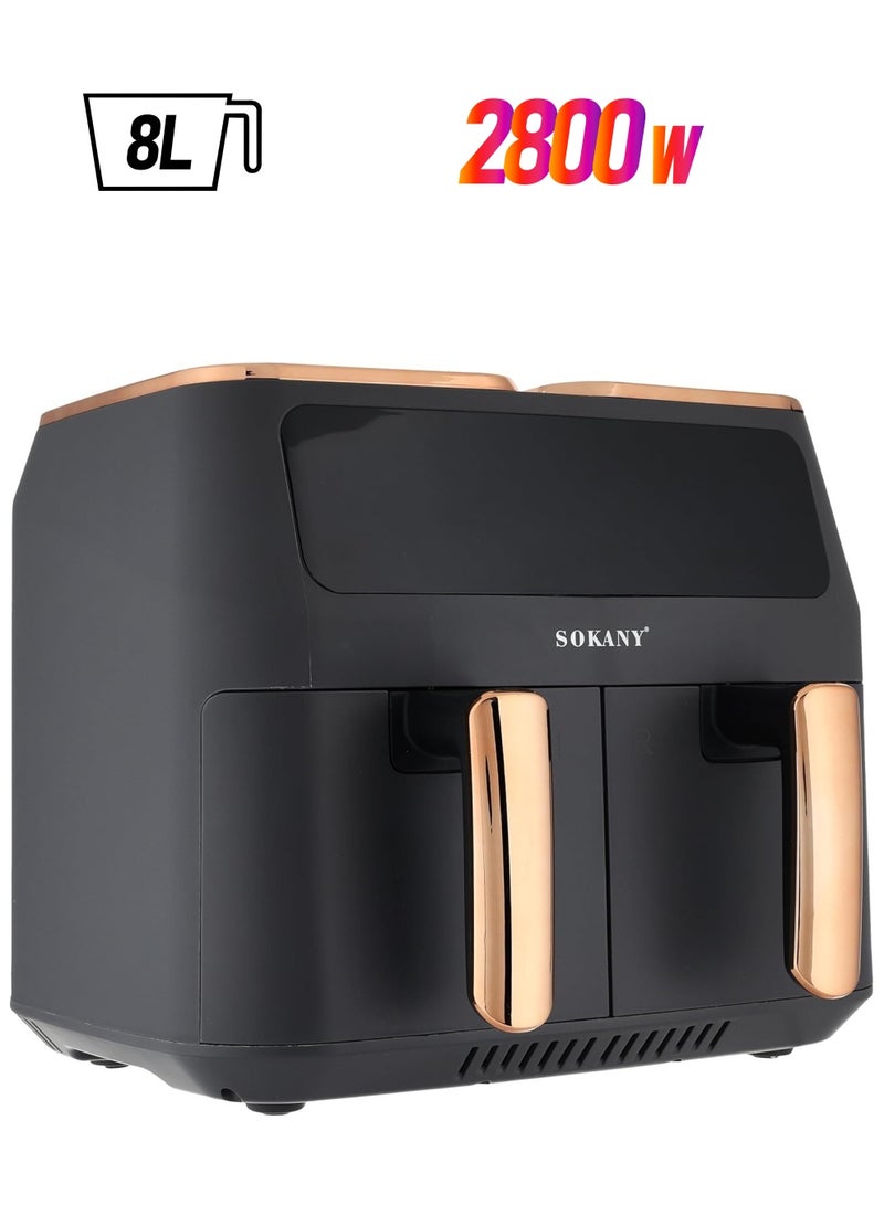 سوكاني قلاية هوائية صحية 8 لتر ديجيتال باب مزدوج 2800 وات SK-ZG-8030 - Image 1
