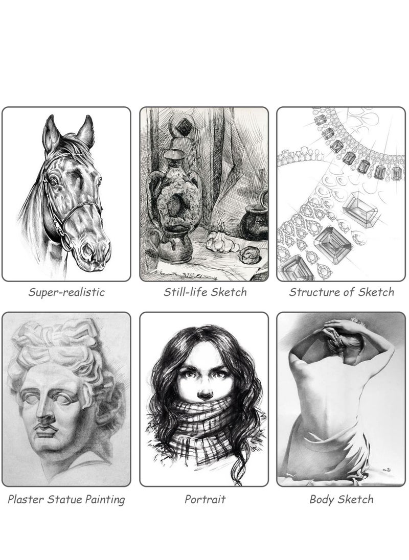 Y&D Drawing Pencils 8B 7B 6B 5B 4B 3B 2B B HB F H 2H Sketching with Graphite Lead Artist Set for Adults Artists Student Beginners Professional 12 Pcs  - Image 2