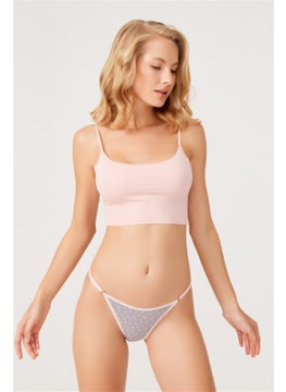 COTTONHILL Patterned Basic Cotton Adjustable Waist Women's Thong Panties 6 Pack  - Image 3
