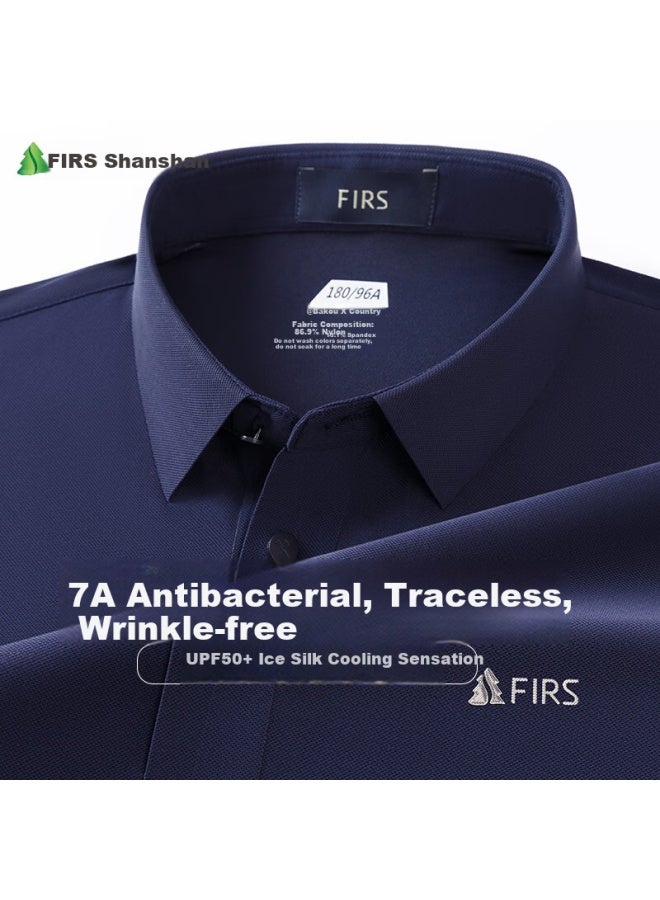 Firs Men's Short-sleeve T-shirt, Summer Ice Silk Quick-dry Cool-feeling Polo Shirt For Men, Workwear - Image 1