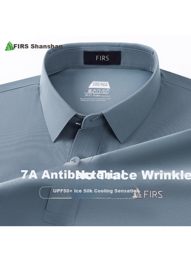 Firs Men's Short-sleeve T-shirt, Summer Ice Silk Quick-dry Cool-feeling Polo Shirt For Men, Workwear - Image 5