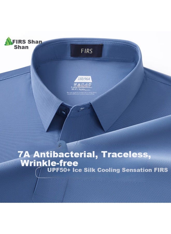 Firs Men's Short-sleeve T-shirt, Summer Ice Silk Quick-dry Cool-feeling Polo Shirt For Men, Workwear - Image 3