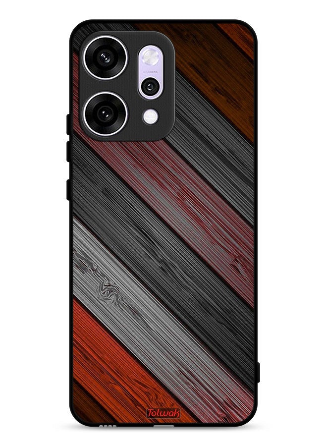 Tolwak Oppo Reno14 Protective Case Cover Colored Wooden Pattern - Image 1